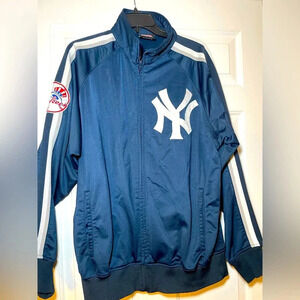 New York Yankees Men's XL Athletic Jacket Baseball Training Striped Sleeve Logo